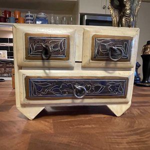 Vintage North African 3 Drawer Jewelry Box